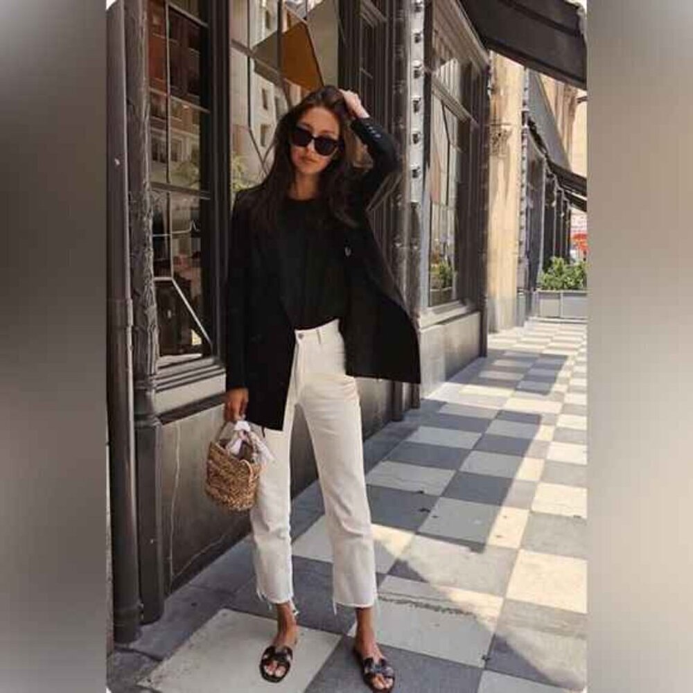Frank & Eileen Monaghan Mom Jeans in Cream